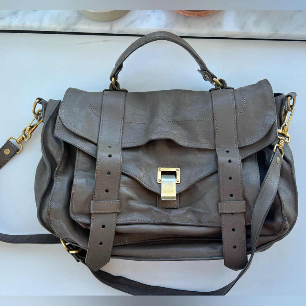 Proenza Schouler PS1 Medium Leather Satchel - Olive